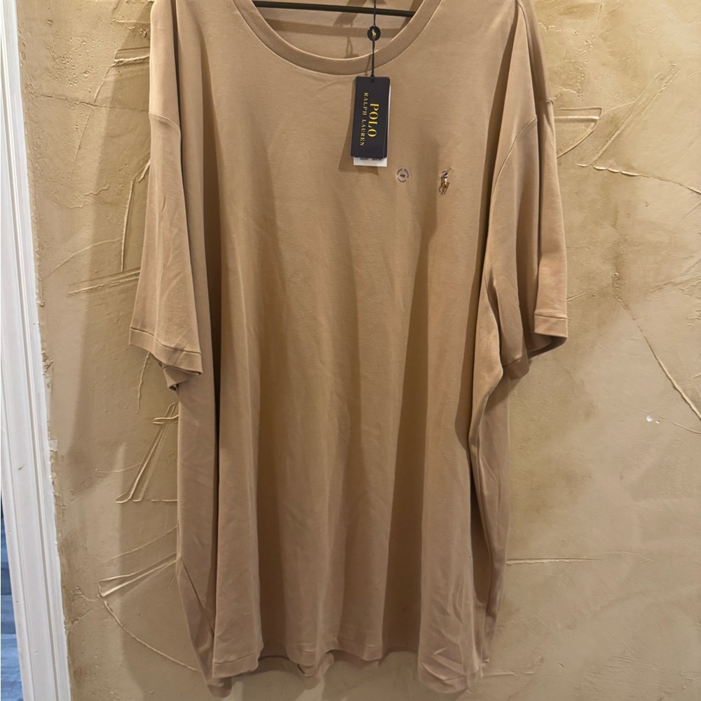 Ralph Lauren Tan Short Sleeve Tee Soft Lightweight Fabric